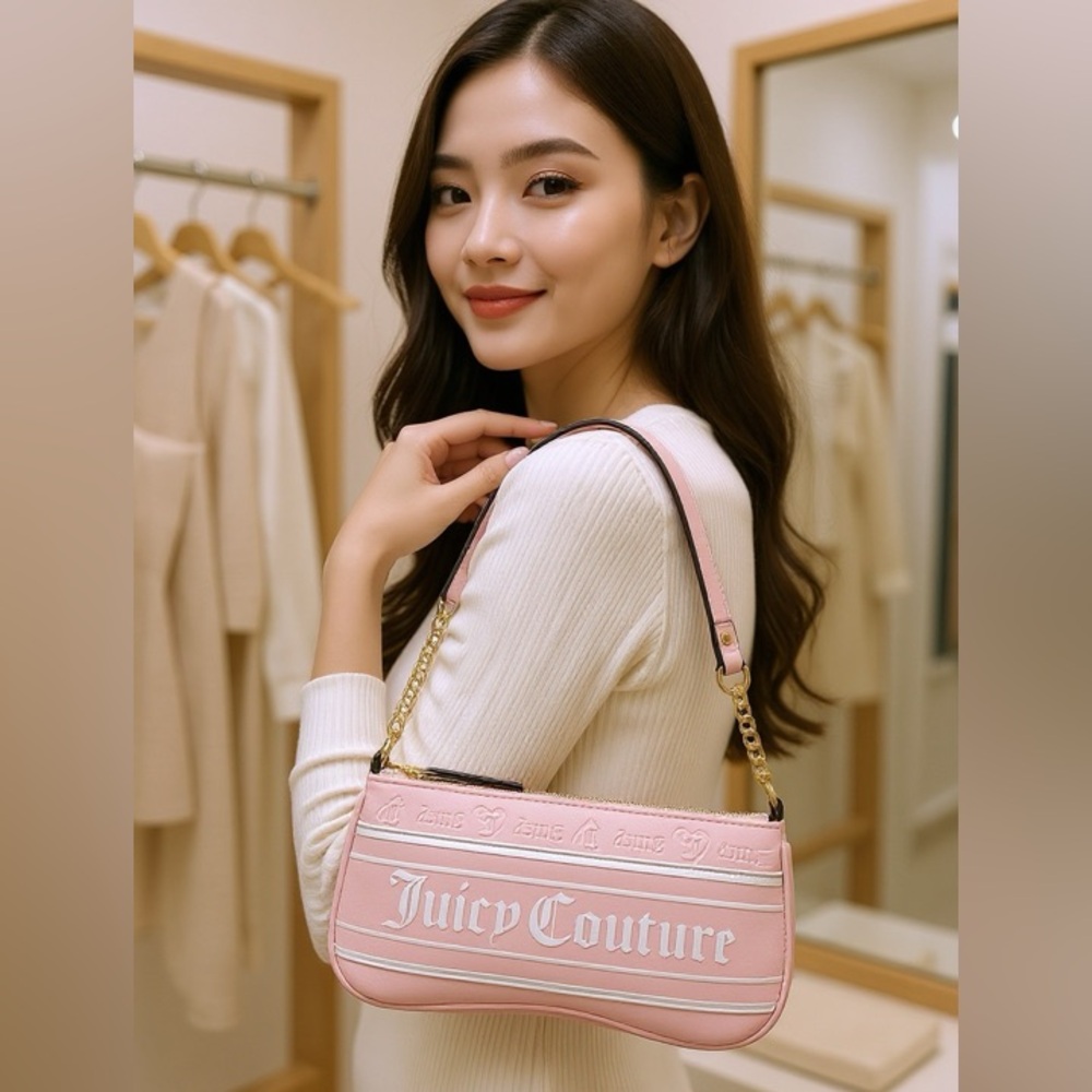 New Juicy Couture Light Pink Chain Strap Shoulder Bag